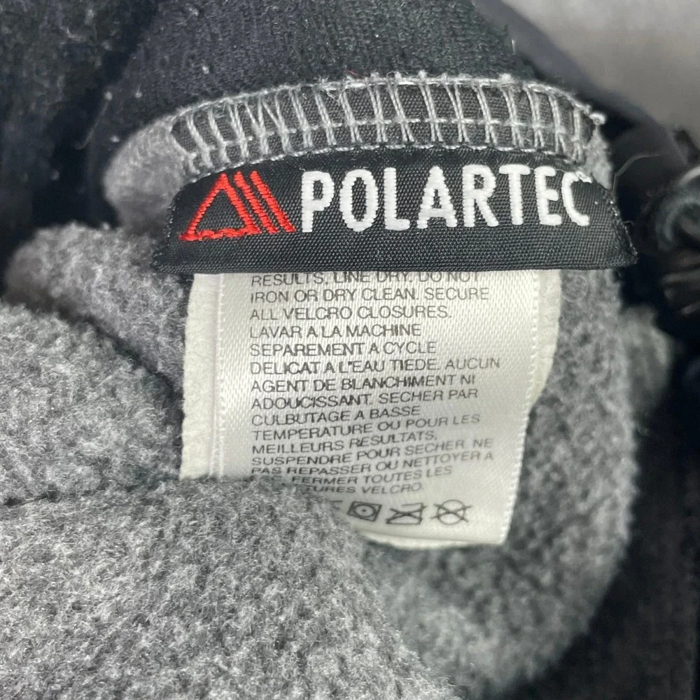 The North Face Denali Jacket Mens L Gray Black Polartec Fleece Full Zip Coat
